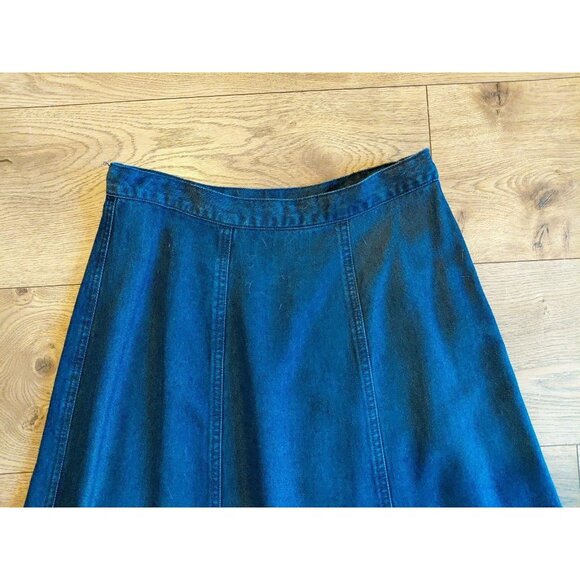 LL Bean Women's Denim Chambray Maxi Skirt A-Line Tencel Size 4 Blue - Picture 3 of 6